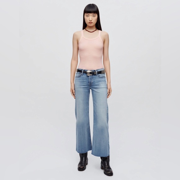 Re/Done Mid Rise Wide Leg Cropped Jeans Sz 28 NEW Marea - Picture 2 of 5
